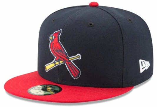 Men's St. Louis Cardinals New Era Navy/Red Game Authentic Collection Alternate 2 On-Field 59FIFTY Fitted Hat Official Team Hat Sports Fan Cap Official NFL Team Hat Football Fan Cap