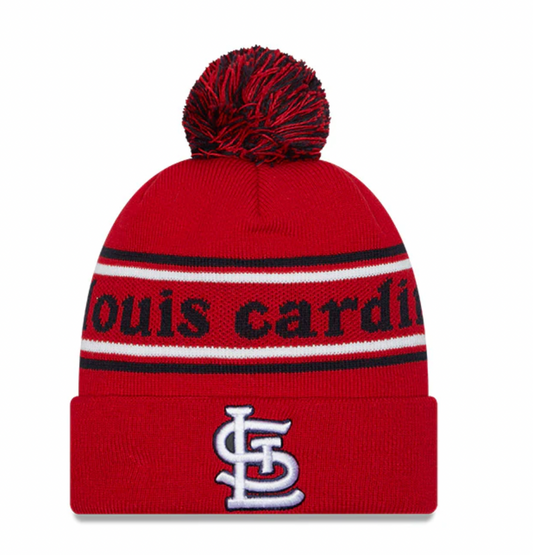 St. Louis Cardinals New Era Marquee Cuffed Knit Hat with Pom Official Team Hat Sports Fan Cap Official NFL Team Hat Football Fan Cap