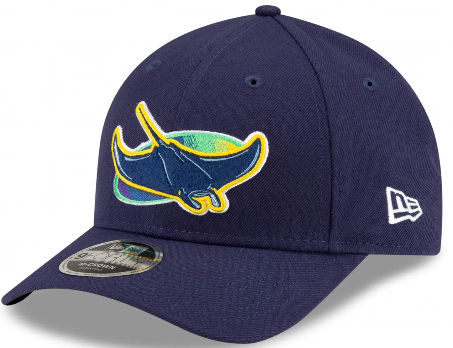 Tampa Bay Rays Alternate Navy New Era Player Replica M-Crown 9FORTY Adjustable Hat Official Team Hat Sports Fan Cap Official NFL Team Hat Football Fan Cap