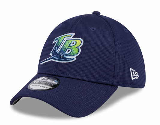 Men's Tampa Bay Rays New Era 2024 Batting Practice Navy 39THIRTY Flex-Fit Hat Official Team Hat Sports Fan Cap Official NFL Team Hat Football Fan Cap