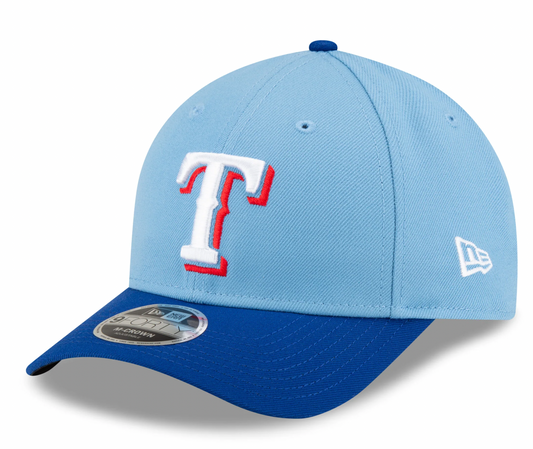 Texas Rangers Blue Alternate New Era Player Replica M-Crown 9FORTY Adjustable Hat Official Team Hat Sports Fan Cap Official NFL Team Hat Football Fan Cap