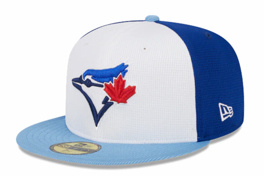 Toronto Blue Jays New Era White/Blue 2024 Spring Training 59FIFTY Fitted Hat Official Team Hat Sports Fan Cap Official NFL Team Hat Football Fan Cap
