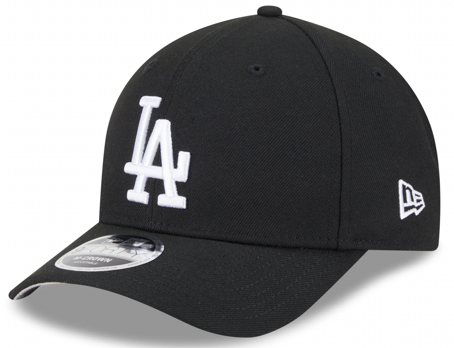 Los Angeles Dodgers Black and White New Era M-Crown 9FORTY Adjustable Hat Official Team Hat Sports Fan Cap Official NFL Team Hat Football Fan Cap