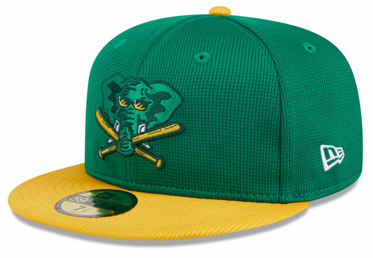 Men's Oakland Athletics New Era Green 2024 Batting Practice 59FIFTY Fitted Hat Official Team Hat Sports Fan Cap Official NFL Team Hat Football Fan Cap