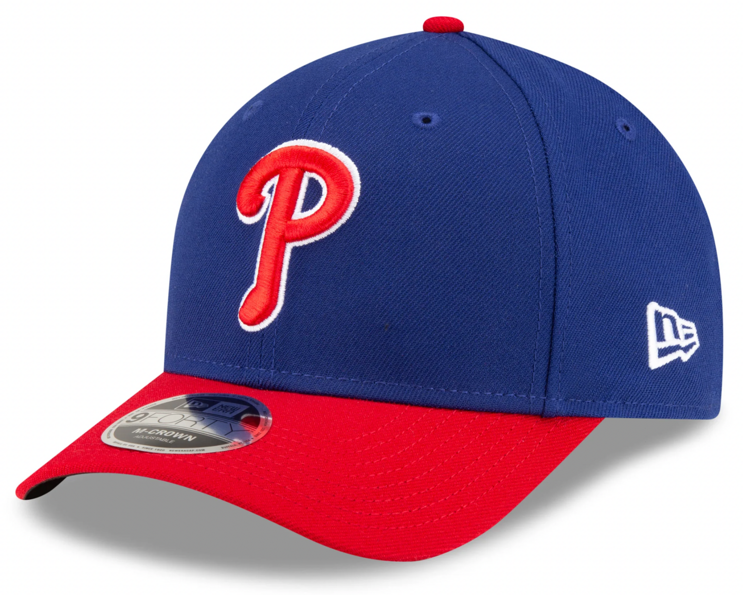 Philadelphia Phillies 2 Tone Royal/Red Alternate New Era Player Replica M-Crown 9FORTY Adjustable Hat Official Team Hat Sports Fan Cap Official NFL Team Hat Football Fan Cap