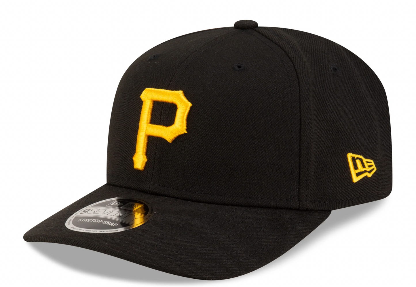 Pittsburgh Pirates Black New Era Player Replica 9SEVENTY Stretch Snap Adjustable Hat Official Team Hat Sports Fan Cap Official NFL Team Hat Football Fan Cap