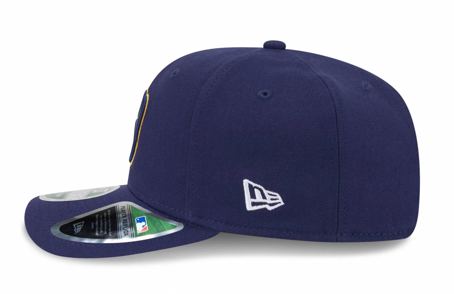 Milwaukee Brewers Navy New Era Player Replica 9SEVENTY Stretch Snap Adjustable Hat Official Team Hat Sports Fan Cap Official NFL Team Hat Football Fan Cap
