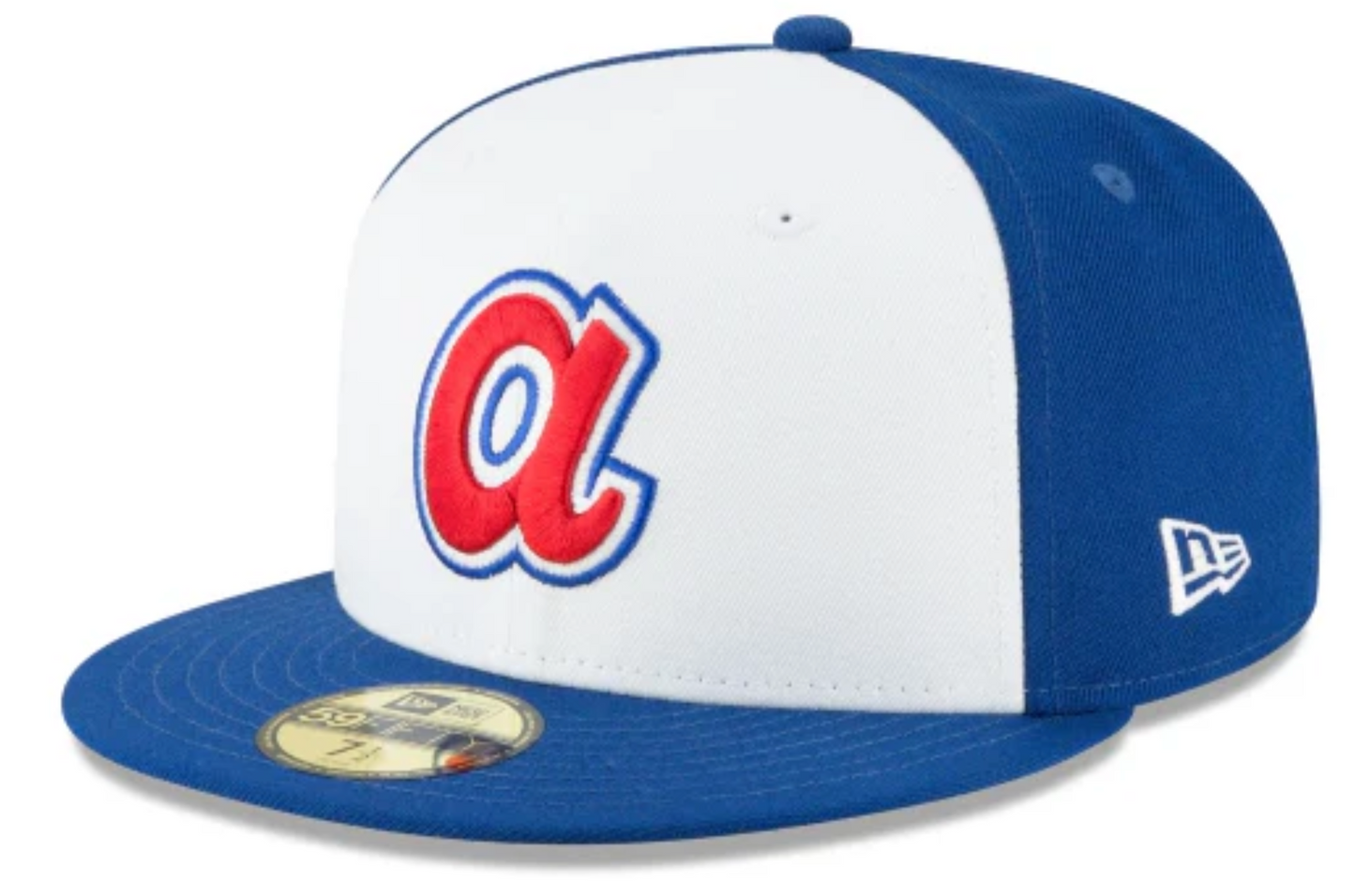 Men's Atlanta Braves Cooperstown Collection White/Royal 59Fifty Fitted Hat Official Team Hat Sports Fan Cap Official NFL Team Hat Football Fan Cap