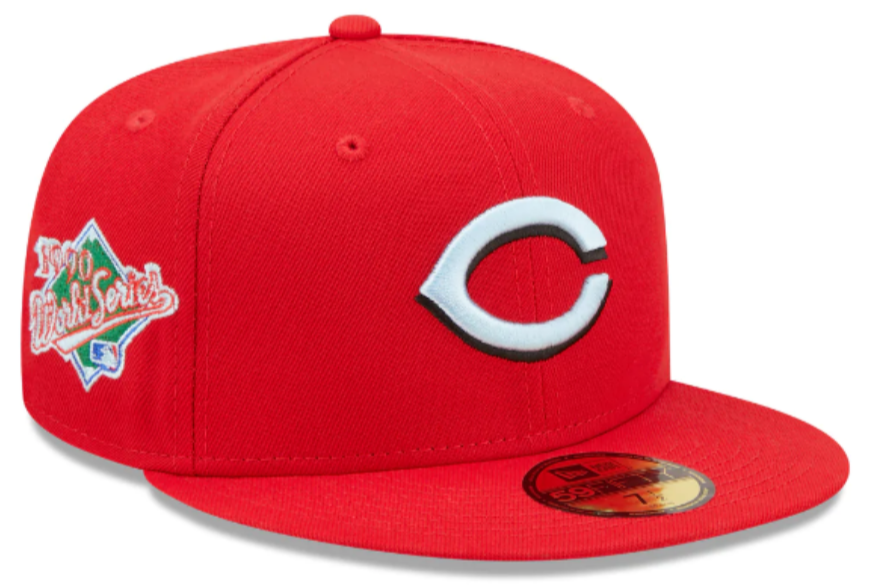 Cincinnati Reds Classic 1990 World Series Red New Era 59Fifty Fitted Hat Official Team Hat Sports Fan Cap Official NFL Team Hat Football Fan Cap