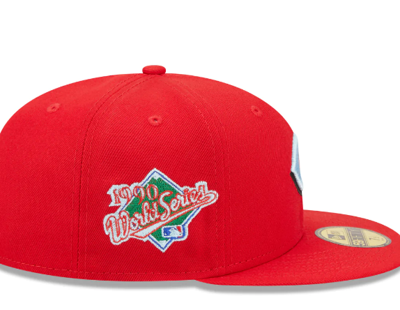 Cincinnati Reds Classic 1990 World Series Red New Era 59Fifty Fitted Hat Official Team Hat Sports Fan Cap Official NFL Team Hat Football Fan Cap