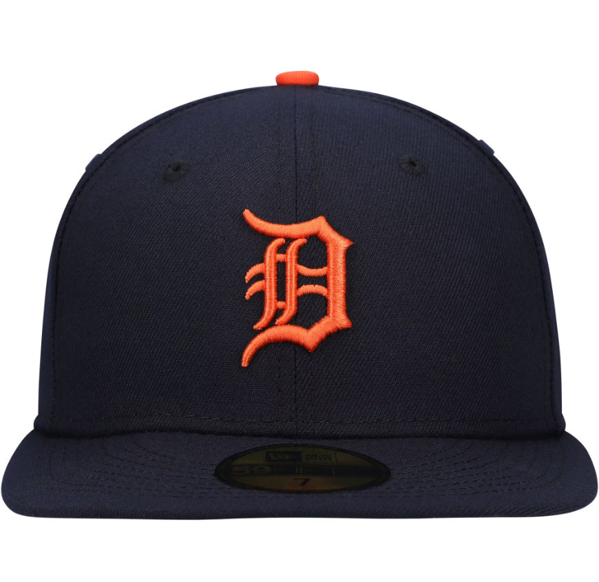 Men's Detroit Tigers New Era Navy Road Authentic Collection On-Field Logo 59FIFTY Fitted Hat Official Team Hat Sports Fan Cap Official NFL Team Hat Football Fan Cap