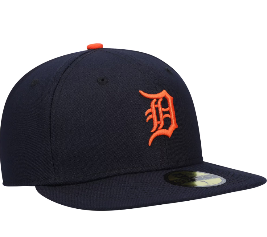 Men's Detroit Tigers New Era Navy Road Authentic Collection On-Field Logo 59FIFTY Fitted Hat Official Team Hat Sports Fan Cap Official NFL Team Hat Football Fan Cap
