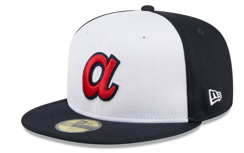 Men's Atlanta Braves New Era White 2024 Batting Practice 59FIFTY Fitted Hat Official Team Hat Sports Fan Cap Official NFL Team Hat Football Fan Cap