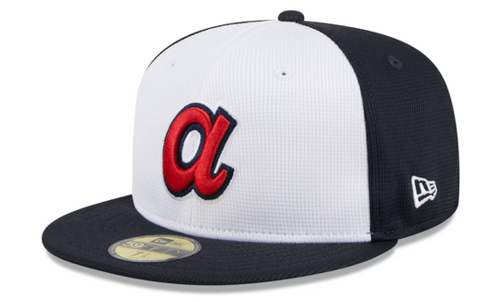 Men's Atlanta Braves New Era White 2024 Batting Practice 59FIFTY Fitted Hat Official Team Hat Sports Fan Cap Official NFL Team Hat Football Fan Cap