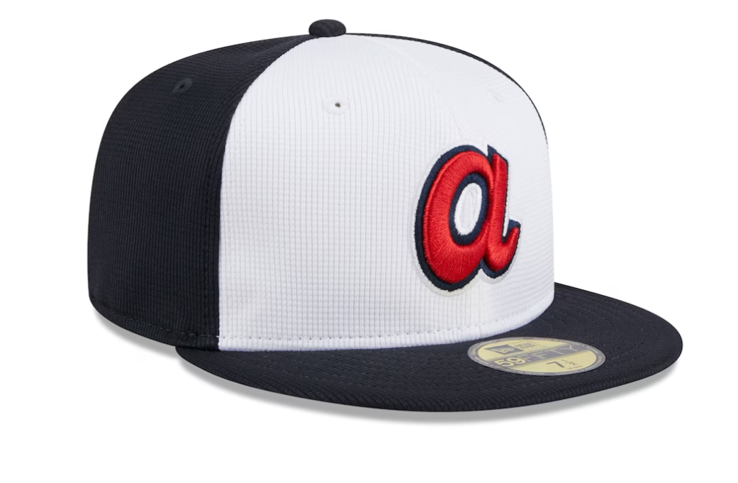 Men's Atlanta Braves New Era White 2024 Batting Practice 59FIFTY Fitted Hat Official Team Hat Sports Fan Cap Official NFL Team Hat Football Fan Cap