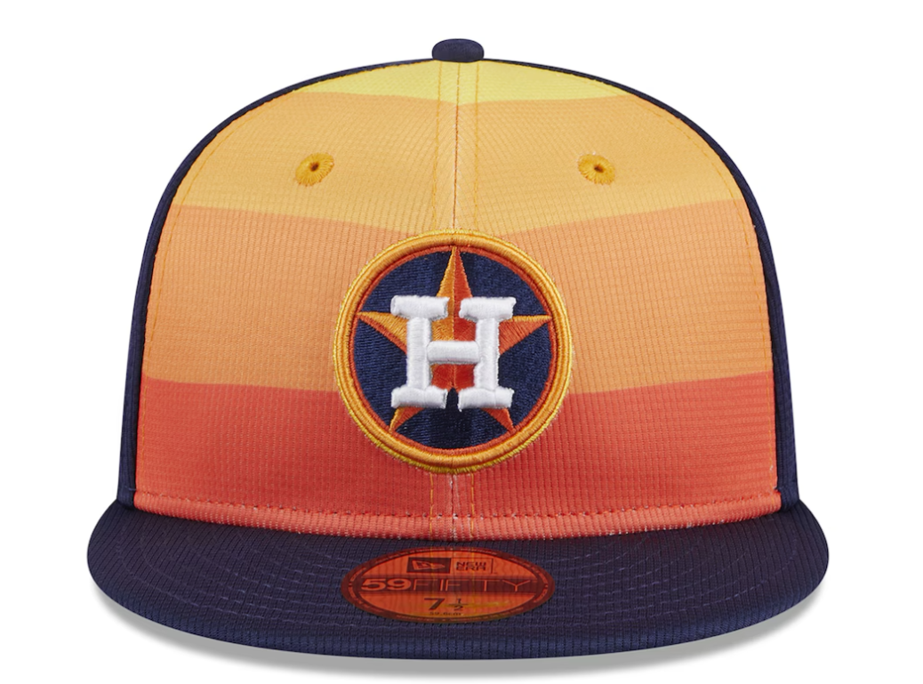 Men's Houston Astros New Era Navy 2024 Batting Practice 59FIFTY Fitted Hat Official Team Hat Sports Fan Cap Official NFL Team Hat Football Fan Cap