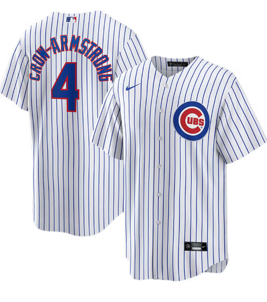 NIKE Men's Chicago Cubs Pete Crow-Armstrong #4 White Home Replica Jersey Official Team Jersey Sports Fan Apparel Official NFL Team Jersey Football Fan Apparel