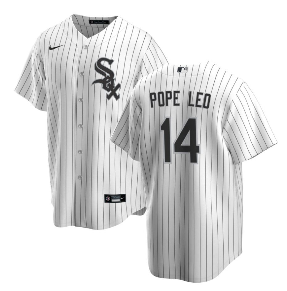 Pope Leo #14 Chicago White Sox NIKE Replica Men's Home Premium Twill Jersey Official Team Jersey Sports Fan Apparel Official NFL Team Jersey Football Fan Apparel