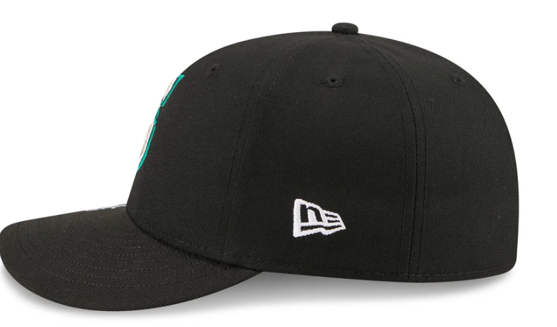 Seattle Mariners MLB Waves 59FIFTY Fitted New Era Black/White Official Team Hat Sports Fan Cap Official NFL Team Hat Football Fan Cap