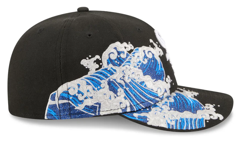 Chicago White Sox MLB Waves 59FIFTY Fitted New Era Black/White Official Team Hat Sports Fan Cap Official NFL Team Hat Football Fan Cap
