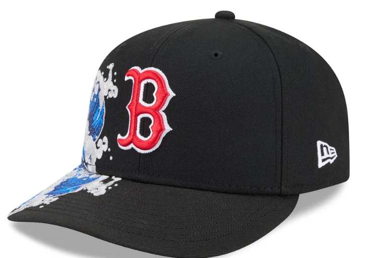 Boston Redsox MLB Waves 59FIFTY Fitted New Era Black/White Official Team Hat Sports Fan Cap Official NFL Team Hat Football Fan Cap