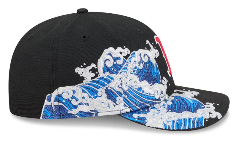 Boston Redsox MLB Waves 59FIFTY Fitted New Era Black/White Official Team Hat Sports Fan Cap Official NFL Team Hat Football Fan Cap