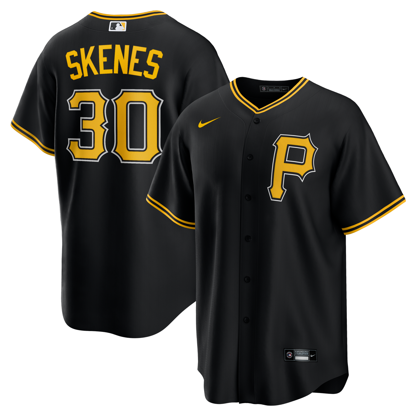 Men's Paul Skenes Pittsburgh Pirates Nike Black Alternate Replica Team Jersey Official Team Jersey Sports Fan Apparel Official NFL Team Jersey Football Fan Apparel