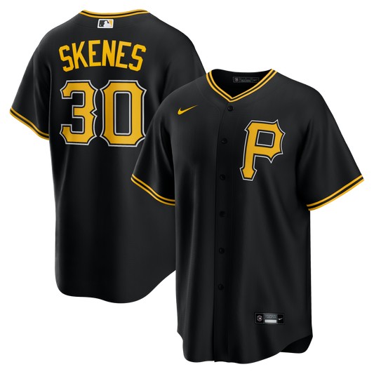 Men's Paul Skenes Pittsburgh Pirates Nike Black Alternate Replica Team Jersey Official Team Jersey Sports Fan Apparel Official NFL Team Jersey Football Fan Apparel