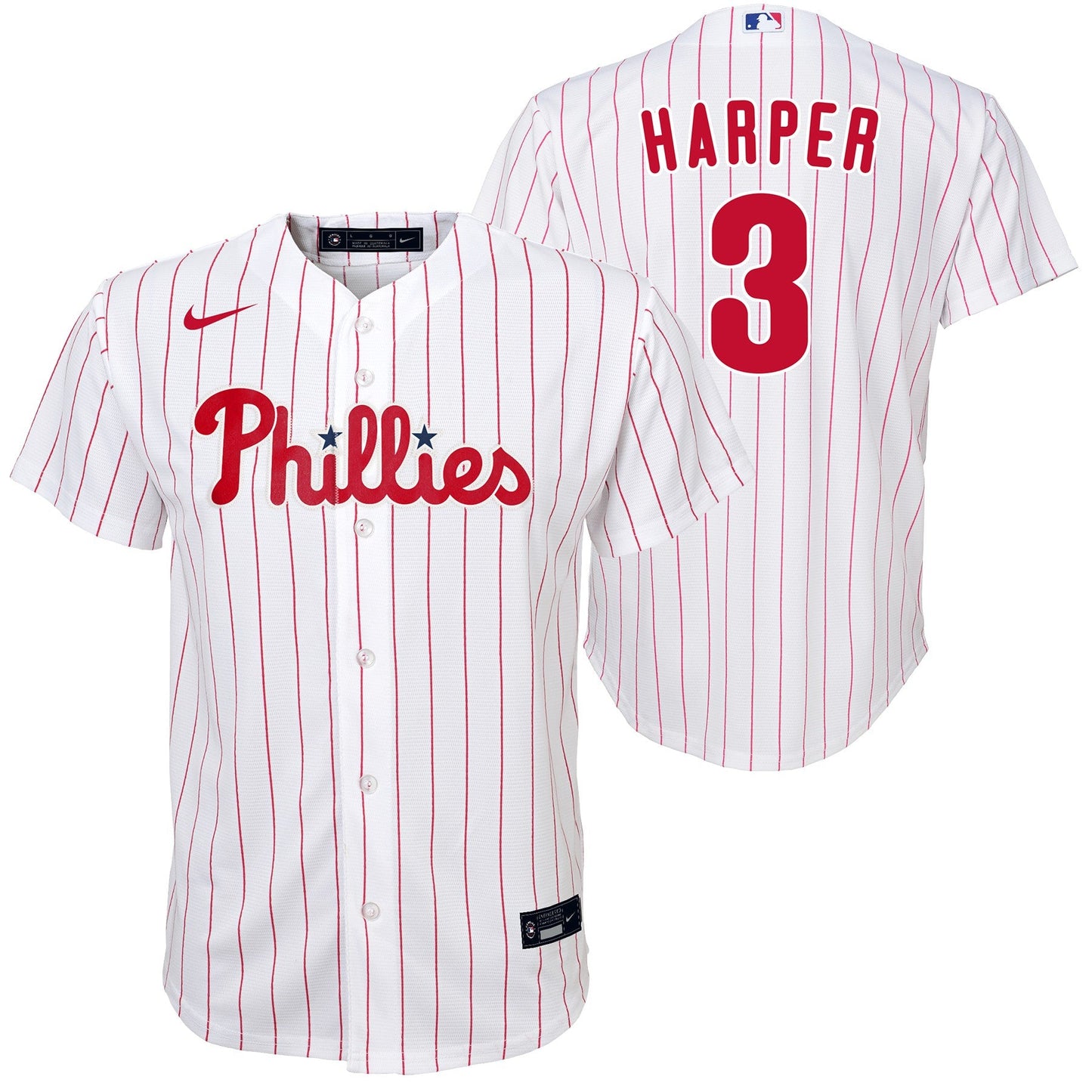 Bryce Harper Philadelphia Phillies Youth NIKE Home Screen Print Replica Jersey Official Team Jersey Sports Fan Apparel Official NFL Team Jersey Football Fan Apparel