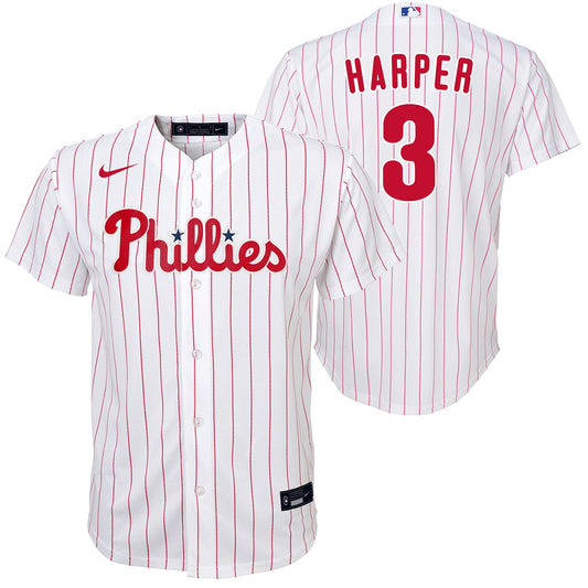 Bryce Harper Philadelphia Phillies Youth NIKE Home Screen Print Replica Jersey Official Team Jersey Sports Fan Apparel Official NFL Team Jersey Football Fan Apparel