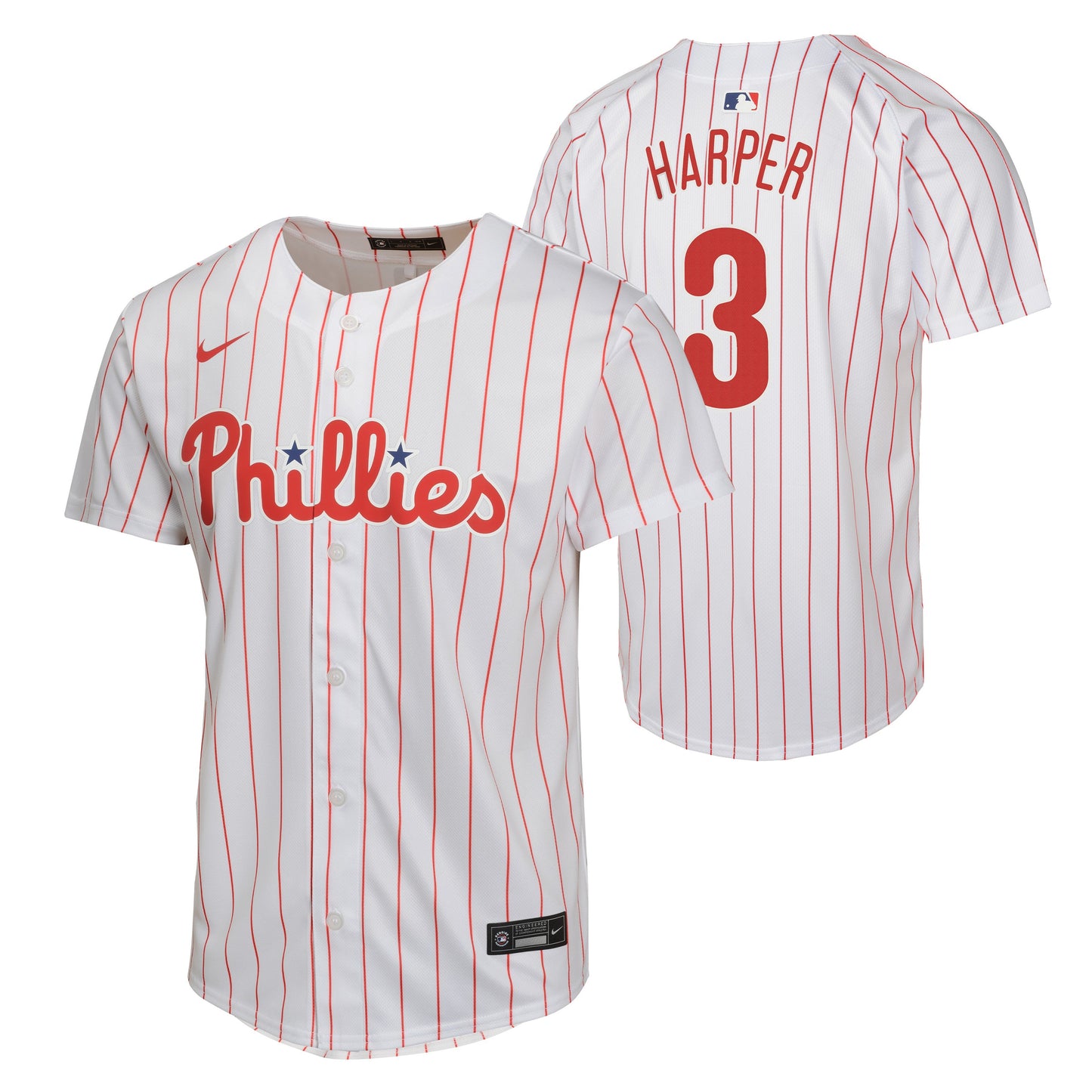 Youth Bryce Harper Philadelphia Phillies NIKE White Home Game Replica Jersey Official Team Jersey Sports Fan Apparel Official NFL Team Jersey Football Fan Apparel