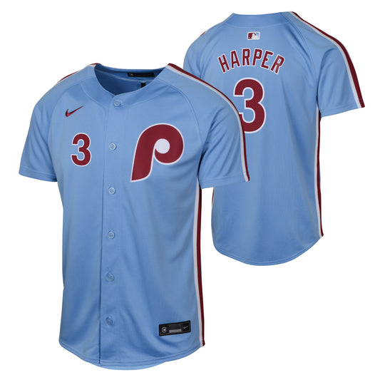 Youth Bryce Harper Philadelphia Phillies NIKE Blue Alternate Limited Replica Jersey Official Team Jersey Sports Fan Apparel Official NFL Team Jersey Football Fan Apparel