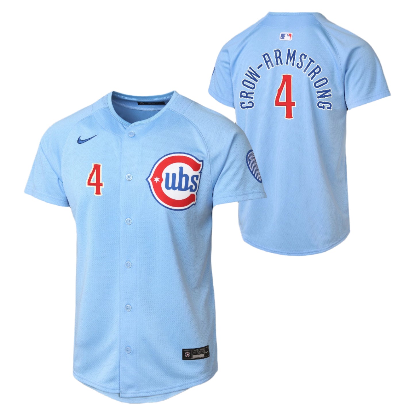 NIKE Youth Chicago Cubs Pete Crow-Armstrong Light Blue 2nd Alternate Limited Replica Jersey Official Team Jersey Sports Fan Apparel Official NFL Team Jersey Football Fan Apparel