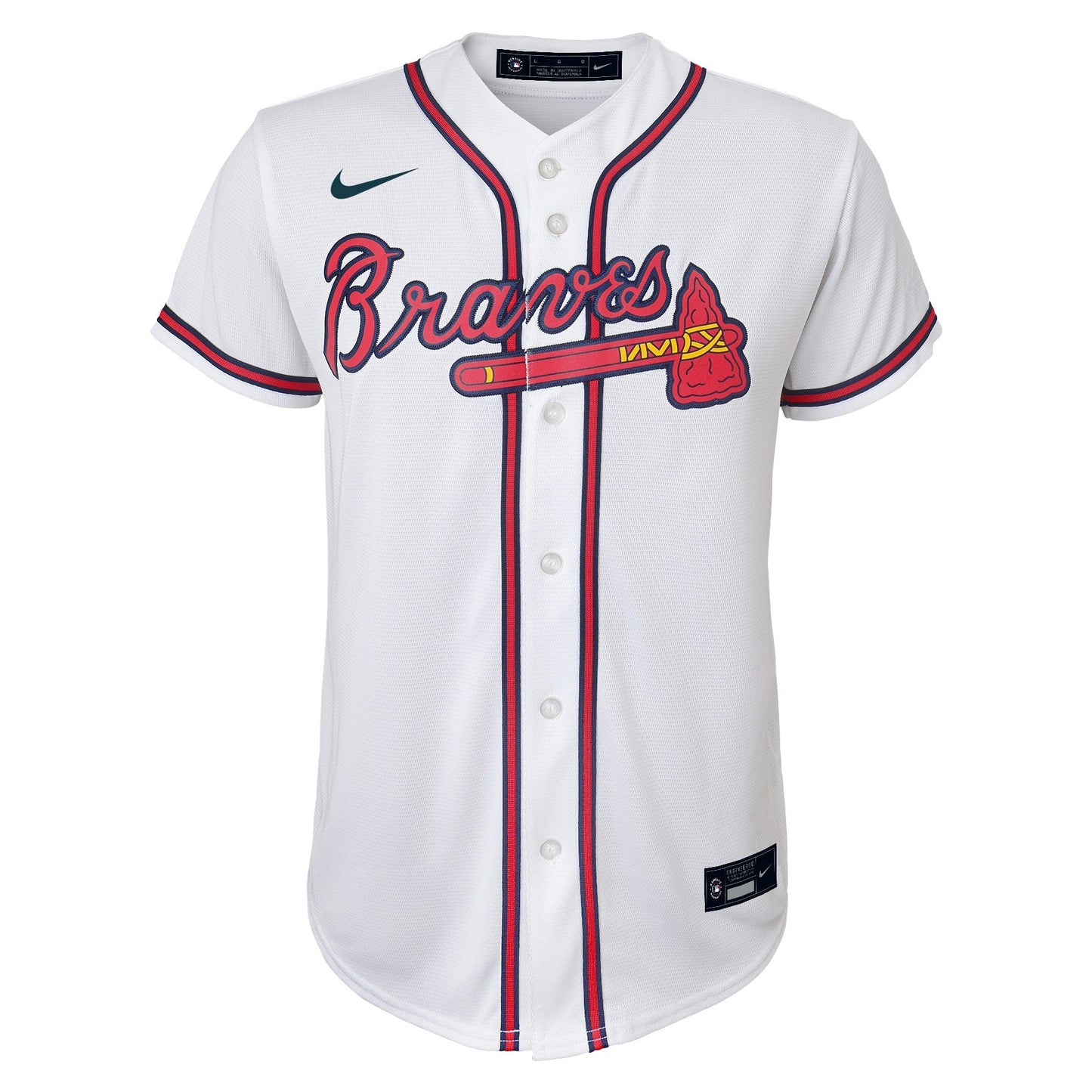 Youth Ronald Acuna Jr. Atlanta Braves White Home Replica NIKE Screen Print Jersey Official Team Jersey Sports Fan Apparel Official NFL Team Jersey Football Fan Apparel