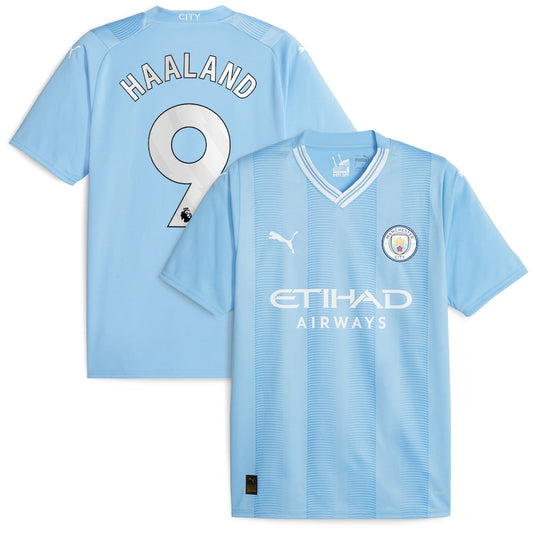 Erling Haaland Manchester City Puma 2023 24 Home Player Jersey - Sky Blue Official Team Jersey Sports Fan Apparel