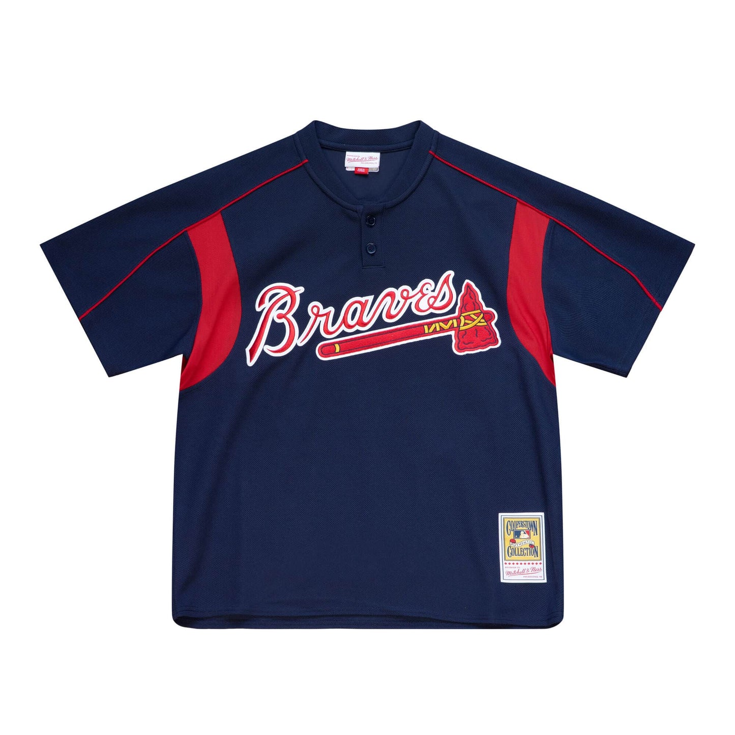 Men's Atlanta Braves Chipper Jones 2003 Mitchell & Ness Navy Cooperstown Batting Practice Jersey Official Team Jersey Sports Fan Apparel Official NFL Team Jersey Football Fan Apparel