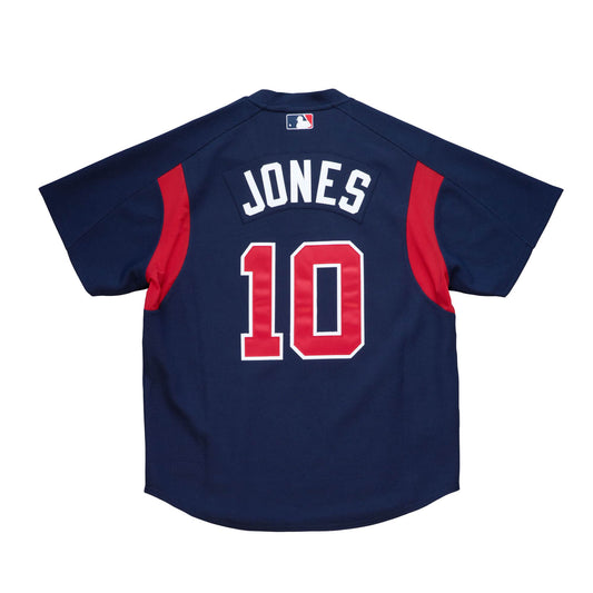 Men's Atlanta Braves Chipper Jones 2003 Mitchell & Ness Navy Cooperstown Batting Practice Jersey Official Team Jersey Sports Fan Apparel Official NFL Team Jersey Football Fan Apparel