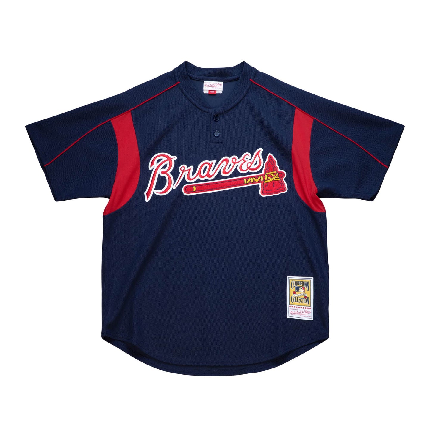 Men's Atlanta Braves Greg Maddux 2003 Mitchell & Ness Navy Cooperstown Batting Practice Jersey Official Team Jersey Sports Fan Apparel Official NFL Team Jersey Football Fan Apparel