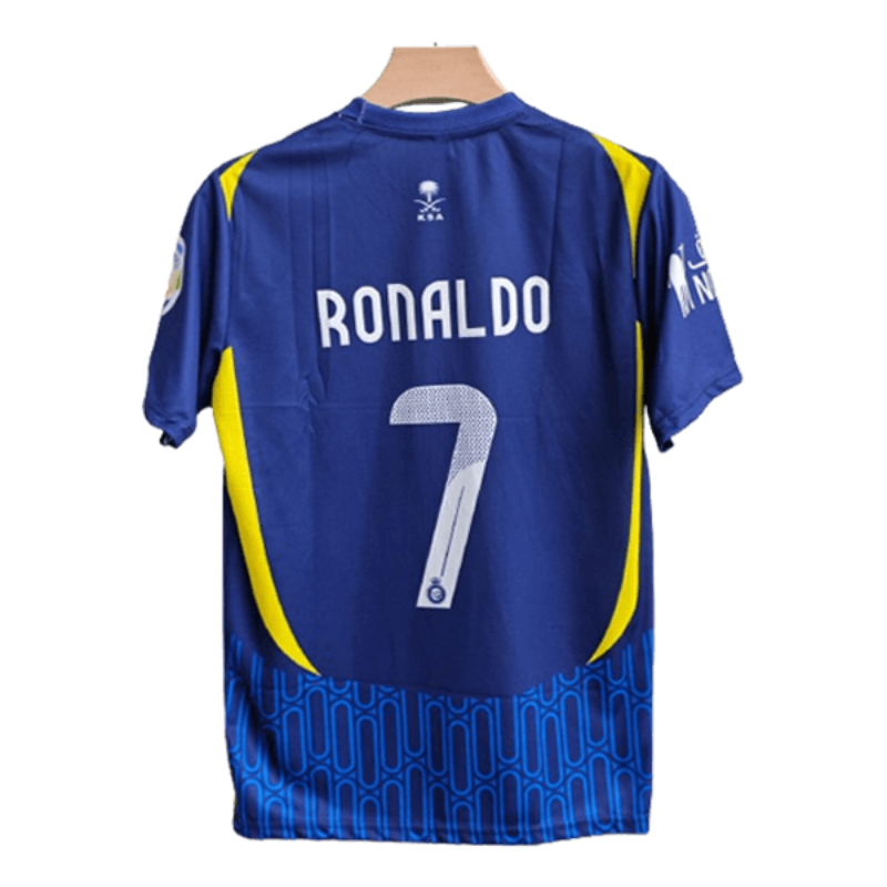 adidas Al Nassr Ronaldo Away Jersey 2025 Blue Yellow Official Team Jersey Sports Fan Apparel