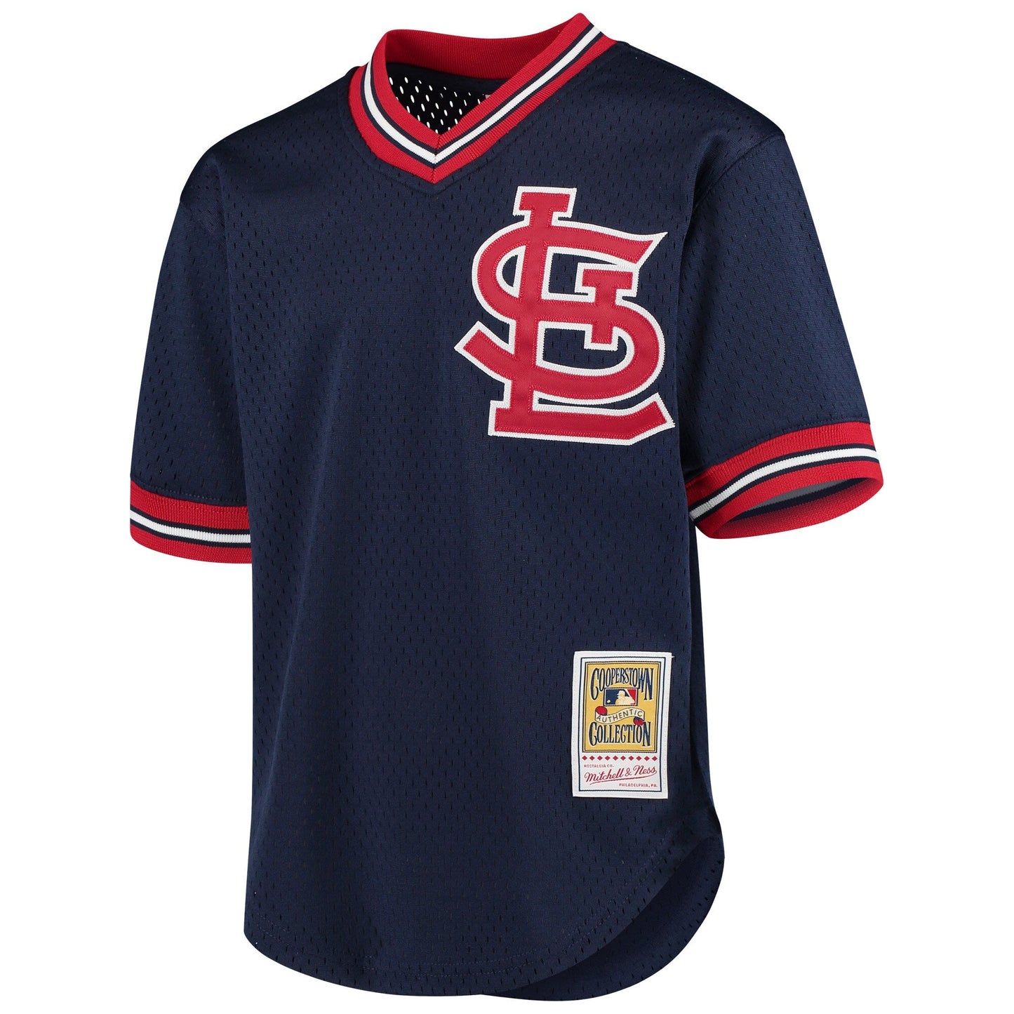 Men's Mitchell & Ness Ozzie Smith St. Louis Cardinals 1994 Navy Batting Practice Cooperstown Jersey Official Team Jersey Sports Fan Apparel Official NFL Team Jersey Football Fan Apparel