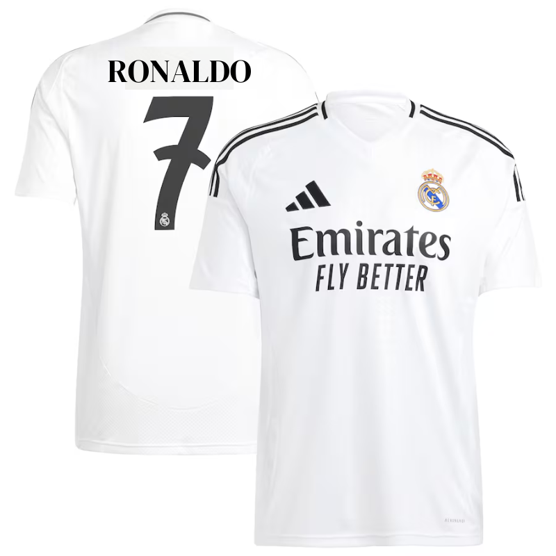 Cristiano Ronaldo 7 Real Madrid adidas 2025 Home Player Jersey - White Official Team Jersey Sports Fan Apparel