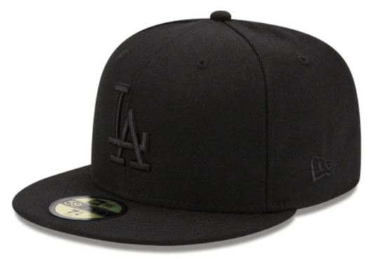 Los Angeles Dodgers Tonal Black On Black 59Fifty Fitted Hat Official Team Hat Sports Fan Cap Official NFL Team Hat Football Fan Cap