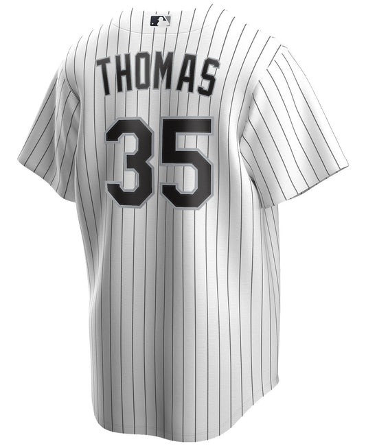NIKE Men's Frank Thomas Chicago White Sox White Home Premium Twill Replica Jersey Official Team Jersey Sports Fan Apparel Official NFL Team Jersey Football Fan Apparel