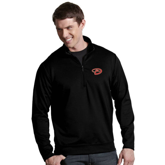 Antigua Men's Arizona Diamondbacks Leader Black Quarter-Zip Pullover Official Sports Fan Gear Official NFL Fan Gear