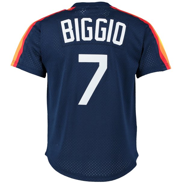 Men's Craig Biggio Houston Astros Mitchell & Ness Cooperstown Mesh Batting Practice Jersey - Navy Official Team Jersey Sports Fan Apparel Official NFL Team Jersey Football Fan Apparel