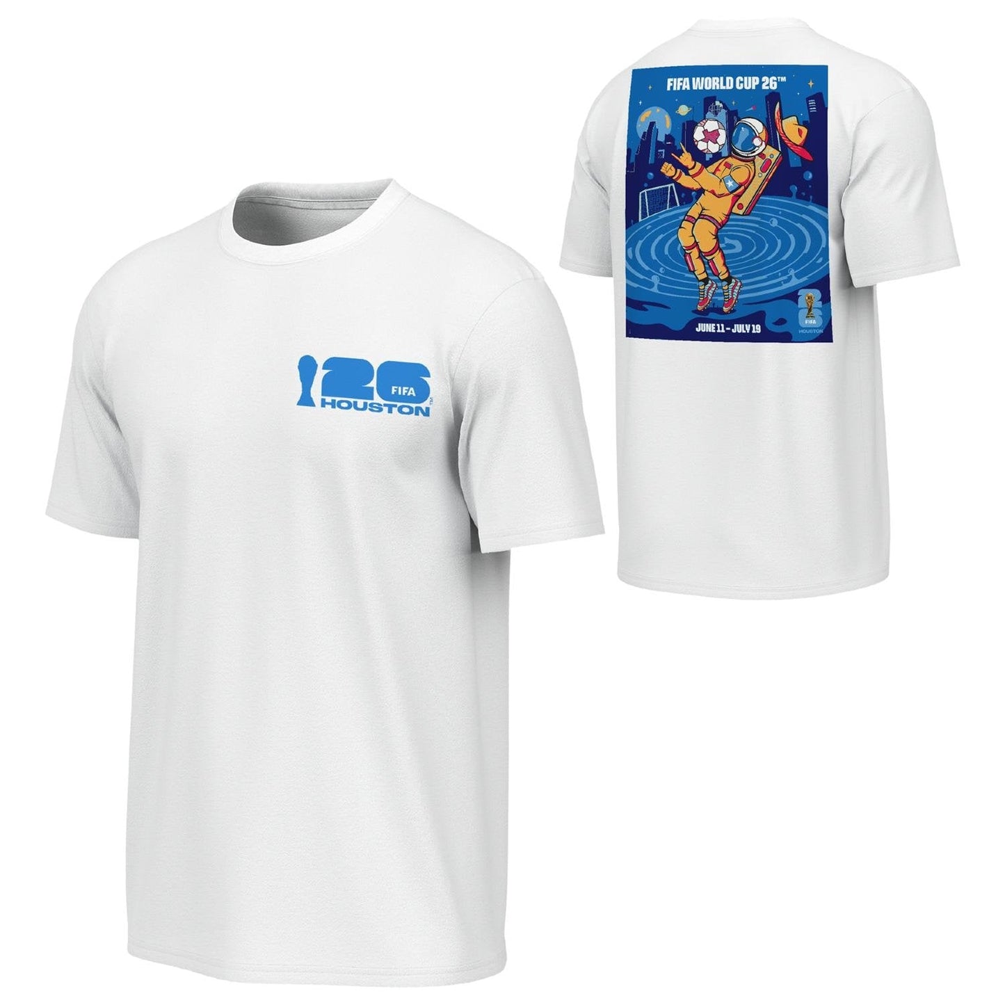 FIFA World Cup 2026 Houston Poster White T-Shirt - Unisex Casual Graphic T Shirt