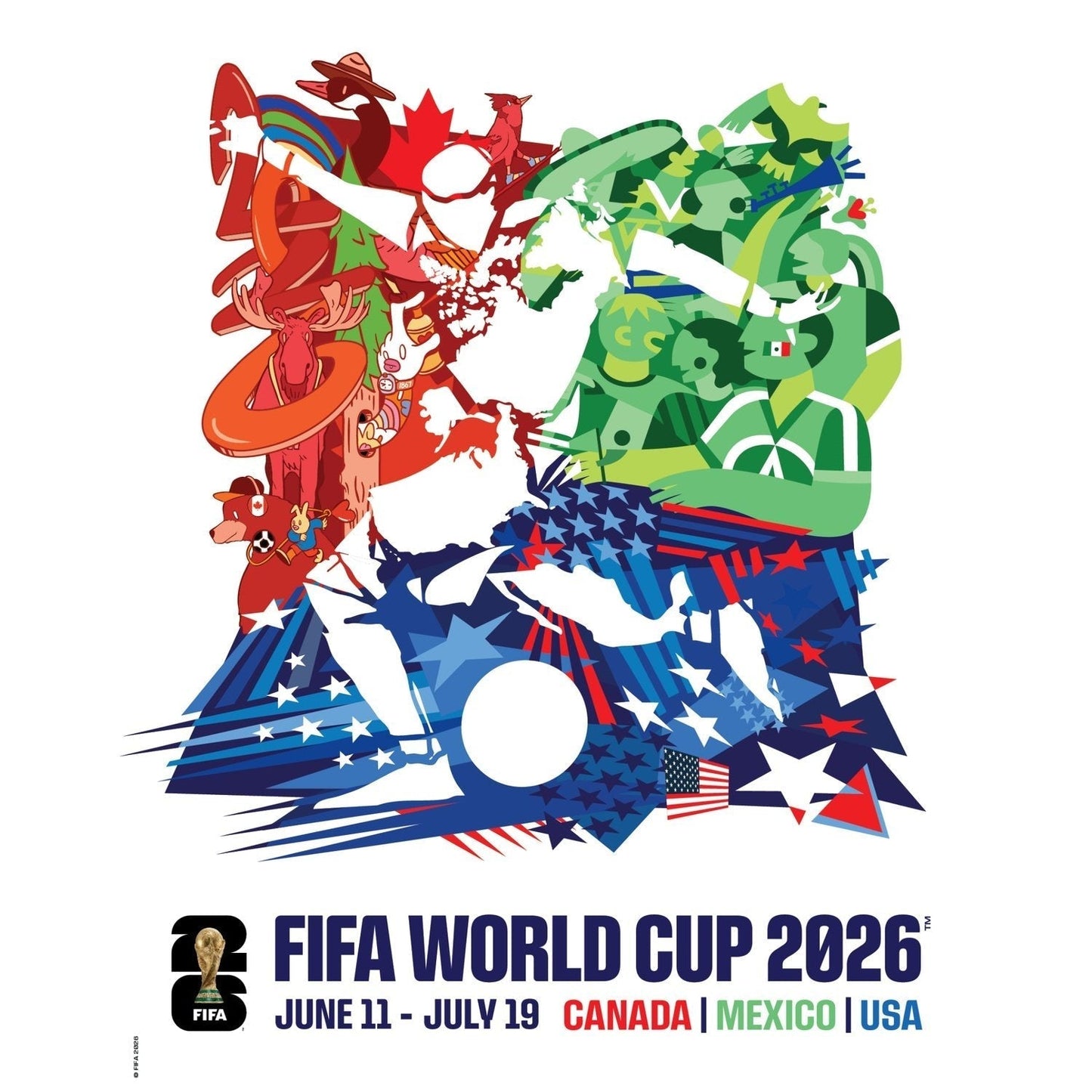 Official FIFA World Cup 2026 Tournament Poster Popular Style Comfort Casual