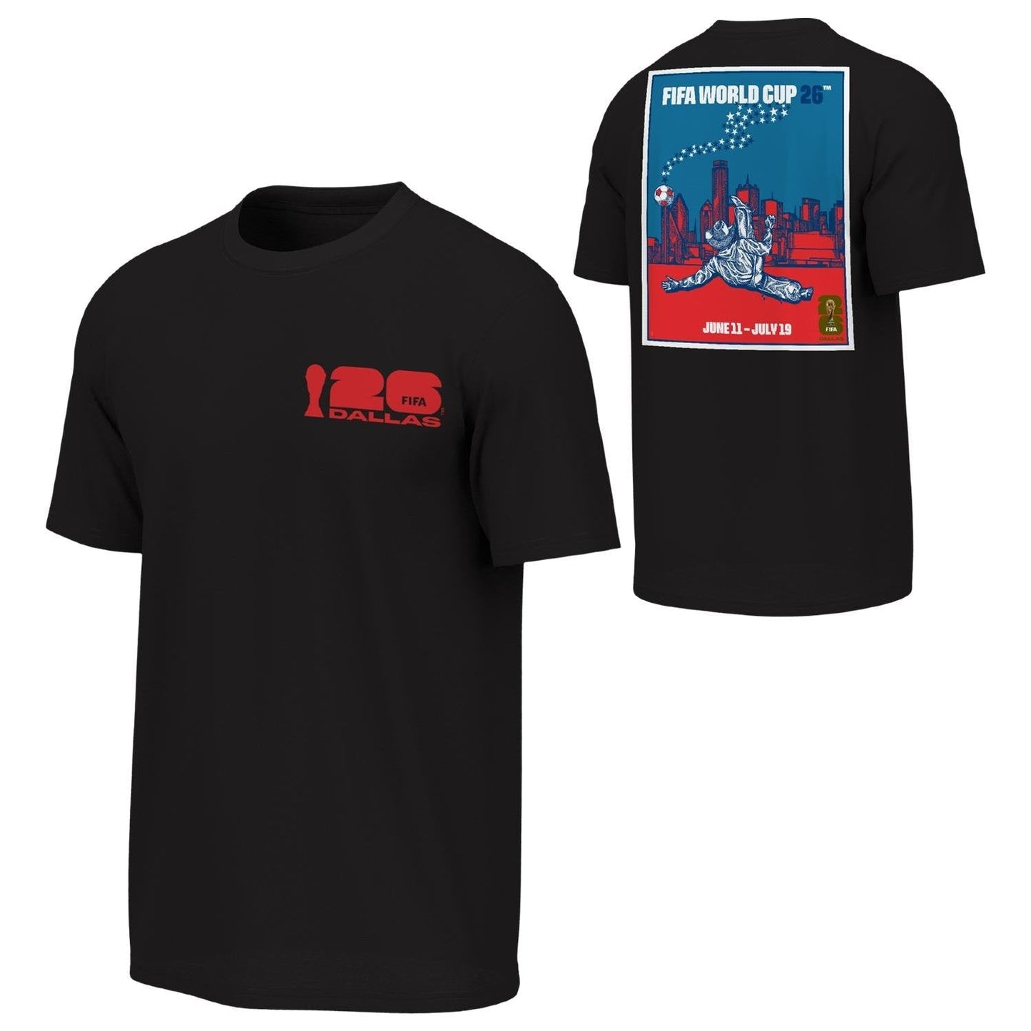 FIFA World Cup 2026 Dallas Poster Black T-Shirt - Unisex Casual Graphic T Shirt