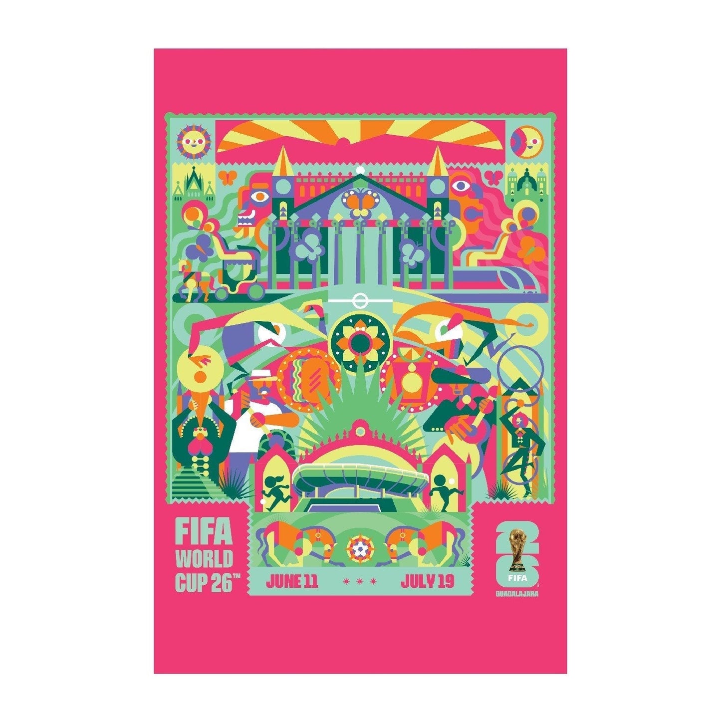 FIFA World Cup 2026 Guadalajara Host City Poster Popular Style Comfort Casual