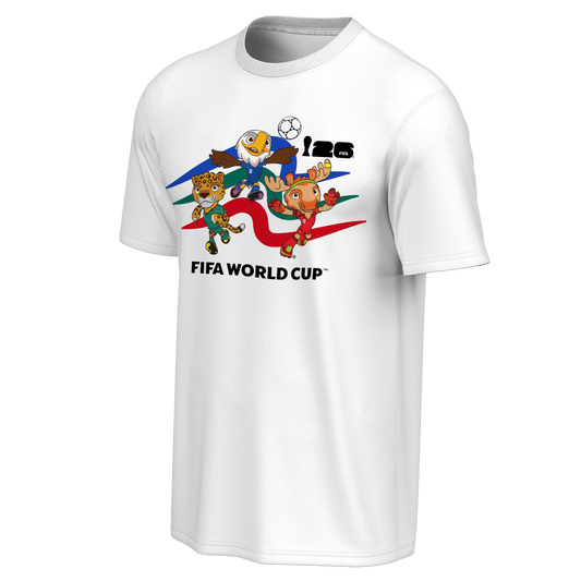 FIFA World Cup 2026 Mascot Crew White T-Shirt - Unisex Casual Graphic T Shirt